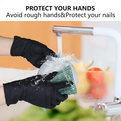 Black Nitrile Disposable Gloves 200 Count – 6 Mil Heavy Duty, Latex-Free, Powder-Free, Chemical Resistant, Flexible Form-Fitting Gloves for Cleaning, Cooking, Automotive & Maintenance, Sizes S-XL