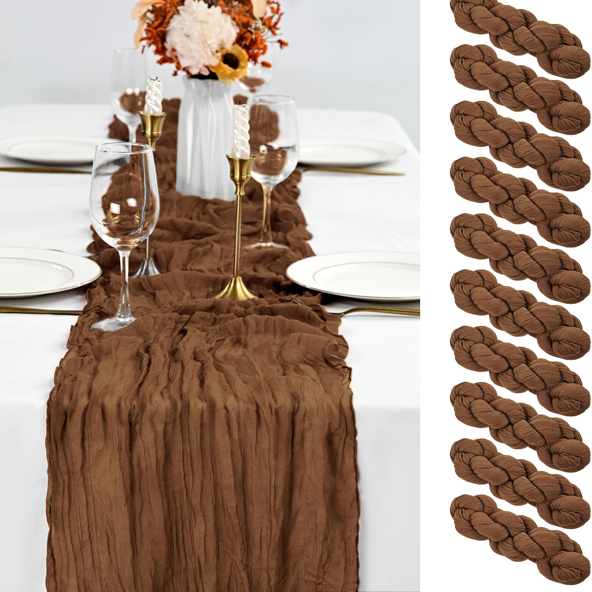 Cheesecloth Table Runner 21.7x120 Inch Sheer Gauze Boho Table Decor for Wedding Reception Bridal Shower Birthday Party Graduation Outdoor Events – Rustic Rectangular Runner in 15 Colors
