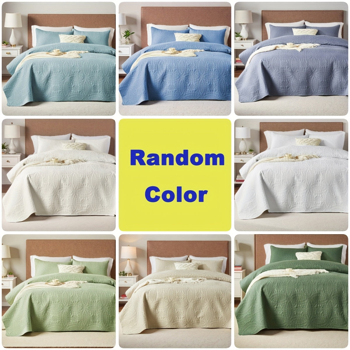 Coin Pattern Quilt Set 2/3 Piece – Lightweight Microfiber Bedspread Soft All-Season Coverlet with Pillow Cases, Twin Full Queen King, Modern Style Bedroom Comforter Set Multiple Colors & Random Color