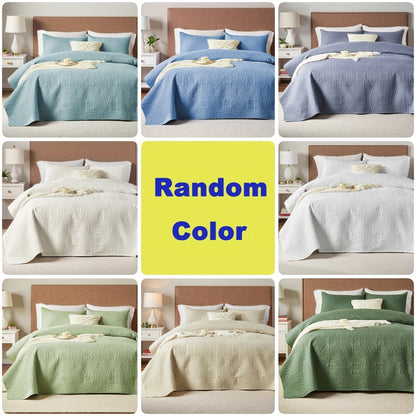 Coin Pattern Quilt Set 2/3 Piece – Lightweight Microfiber Bedspread Soft All-Season Coverlet with Pillow Cases, Twin Full Queen King, Modern Style Bedroom Comforter Set Multiple Colors & Random Color