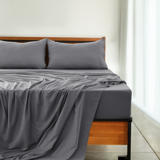 Soft Microfiber Bed Sheet Set 4-Piece 1800 Series 16 Inch Deep Pocket Hotel Luxury Cooling Sheets with Embroidered Pillowcases, Fade & Shrink Resistant, Twin to Cal King, 20 Colors