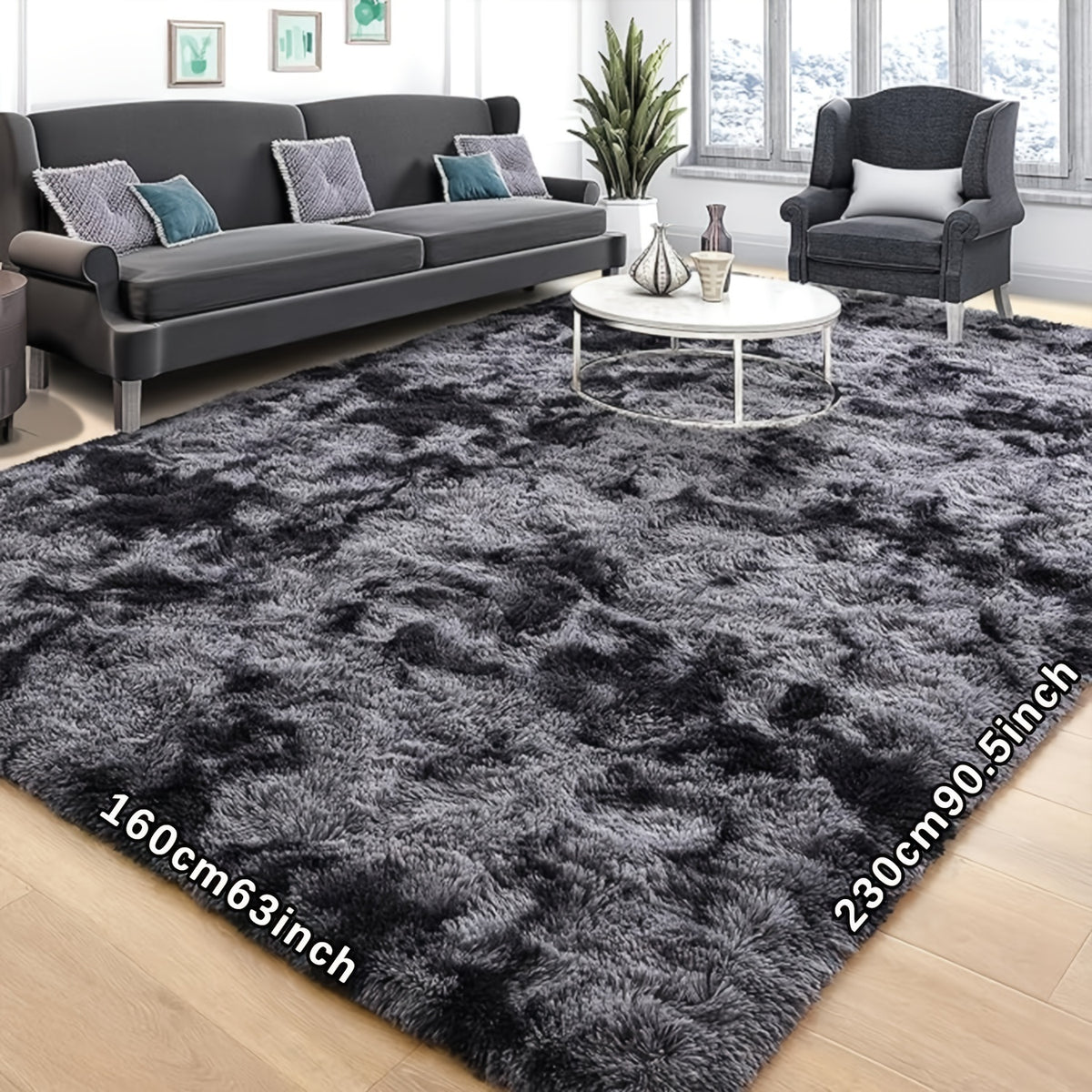 Ultra Soft Plush Tie Dye Area Rug for Living Room & Bedroom – Thick Fluffy Non-Slip Floor Mat, Easy Care, Perfect for Sofa, Coffee Table & Home Decor