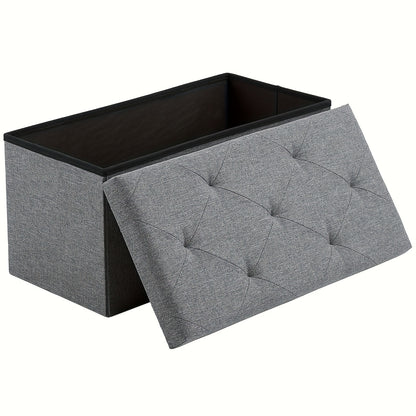 Storage Ottoman Bench 43 Inch 660 LB Capacity Folding End of Bed Bench with Padded Seat, Large Storage Chest Foot Rest Stool for Bedroom Living Room Entryway, Available in Nylon & Leather, Multiple Colors