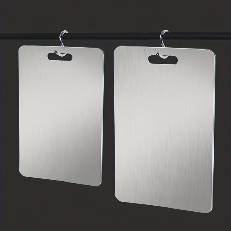 Metal Cutting Board Set 3 Pieces, Stainless Steel Chopping Board Dual-Sided for Kitchen, Portable Non-Slip Cutting Boards for Meat Vegetables Bread Fruit, Easy Clean Dishwasher Safe Kitchen Boards