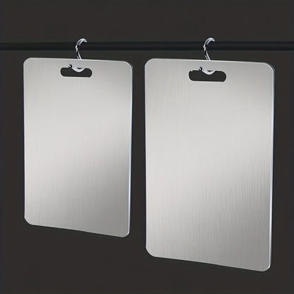 Metal Cutting Board Set 3 Pieces, Stainless Steel Chopping Board Dual-Sided for Kitchen, Portable Non-Slip Cutting Boards for Meat Vegetables Bread Fruit, Easy Clean Dishwasher Safe Kitchen Boards