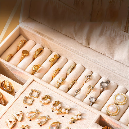 Jewelry Box Large Capacity Organizer for Necklaces Earrings Bracelets Rings Studs – Premium Jewelry Storage Box with Multiple Compartments Gift for Women Mom Pink White Black Green