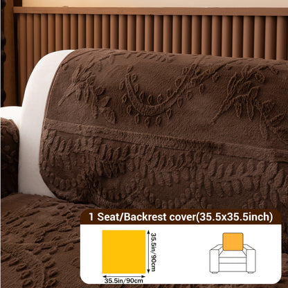 Faux Rabbit Fur Sofa Cover Plush Quilted Non-Slip Machine Washable Couch Protector for Pets – Fits 1 2 3 4 Seater Sofa, Sectional, Loveseat | Bedroom Living Room Office | Home Viaco