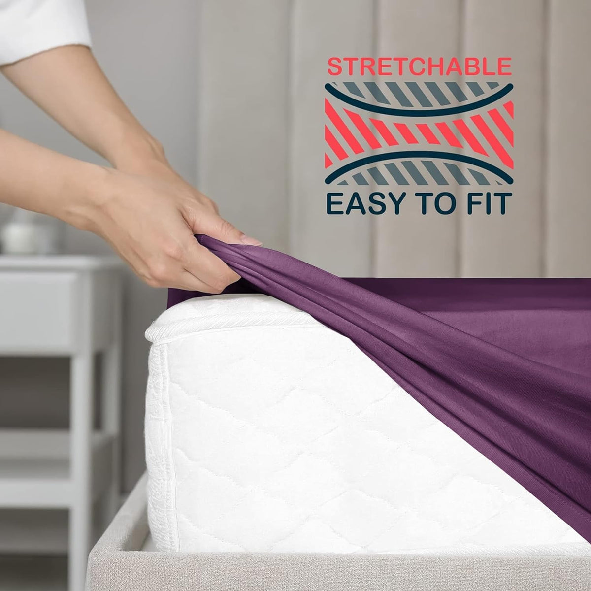 Fitted Sheet Brushed Microfiber Deep Pocket – Cooling Ultra Soft Silky Bed Sheet, Shrink & Fade Resistant, Fits Mattress Up to 16", Twin Twin XL Full Queen King Cal King, 8 Colors