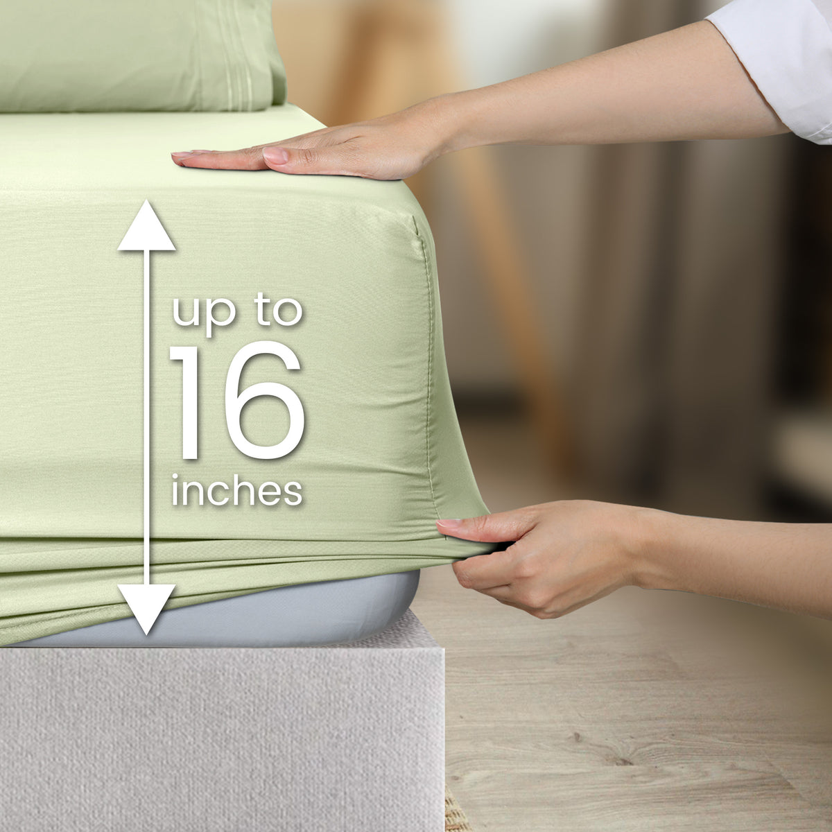 1800 Series Bed Sheets Set 4 Pieces – Brushed Microfiber Deep Pocket Sheet Set with Pillowcases, Cooling & Breathable Bedding for All Seasons, Fade Resistant, Fits Mattresses Up to 16 Inches