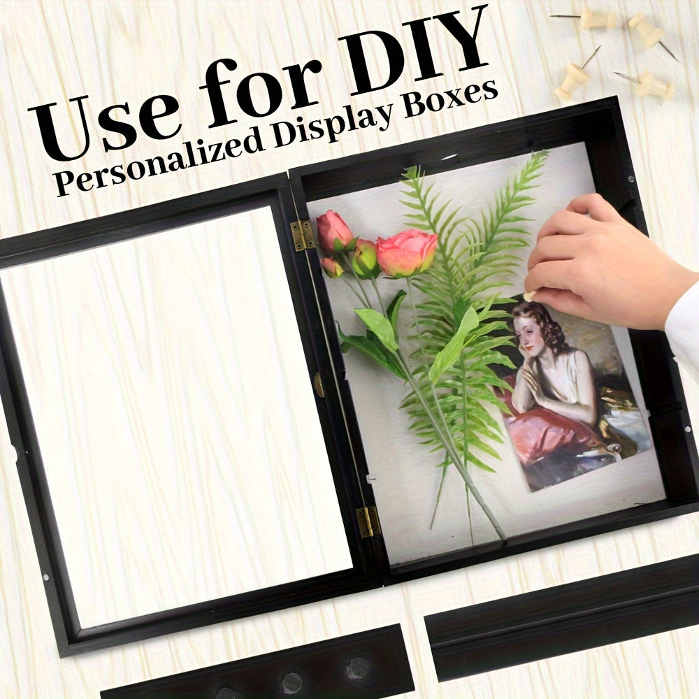 Shadow Box Frame with Linen Back 11x14 12x16, Large Rustic Memory Display Case with 4 Removable Shelves for Flowers Pictures Championship Rings Medals Coins Pins Collection Home Decor Wall Display