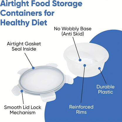 Food Storage Containers Set 24 or 48-Piece – Airtight BPA-Free Meal Prep Containers with Easy-Snap Lids Labels & Marker Reusable Plastic Snack Lunch Pantry Kitchen Organizers