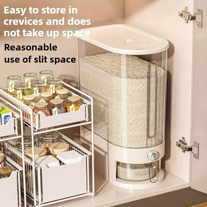 Rice Storage Container Airtight with Measuring Cup – 11 lbs & 22 lbs Sealed Grain Bucket, Insect & Moisture Proof, Food Grade PET, Flip-Top Lid, Flour & Dry Food Organizer for Kitchen