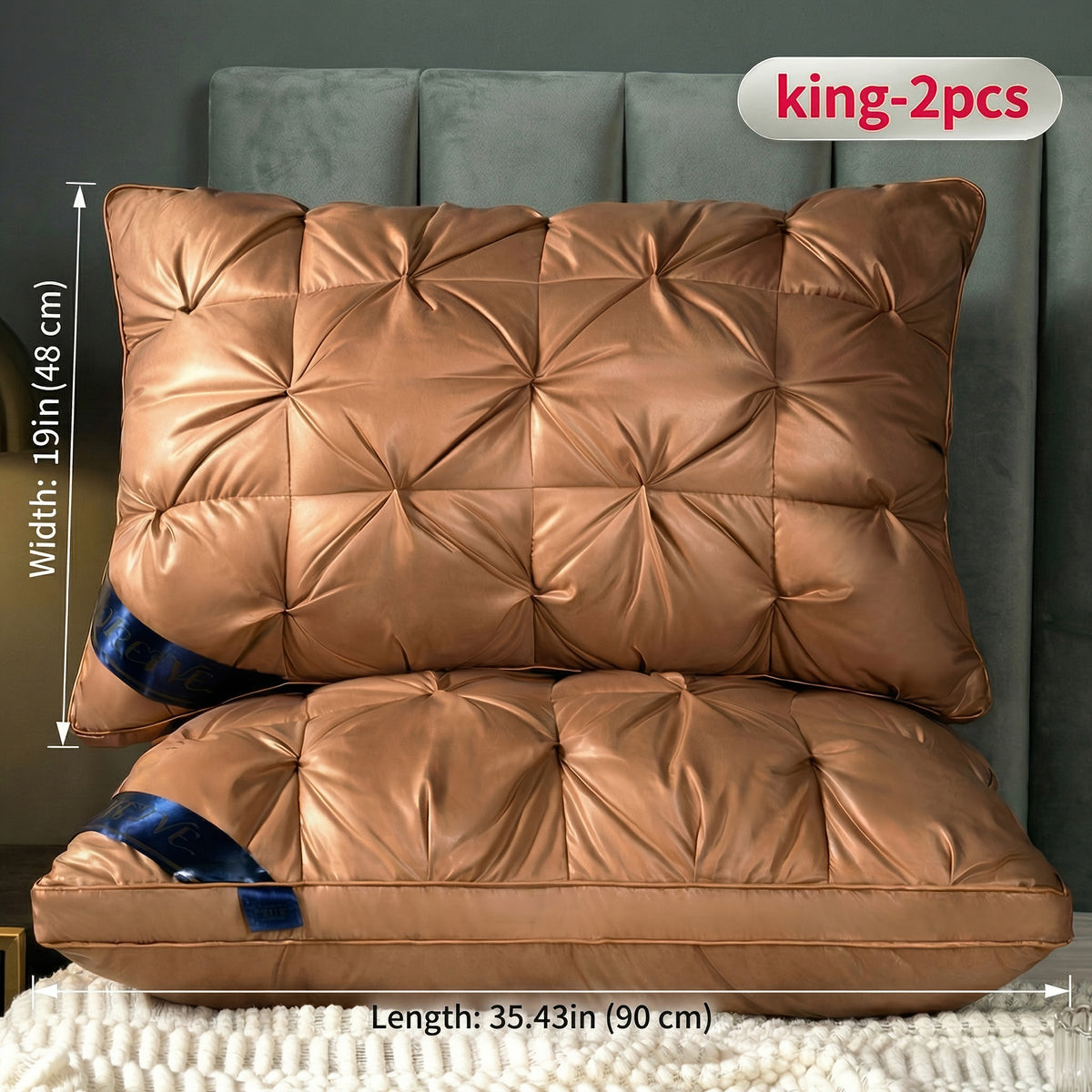 Bed Pillows for Sleeping Set of 2 - Luxury Hotel Quality Down Alternative Pillows, Cooling Breathable Neck Support Pillow for Side, Back & Stomach Sleepers, Soft Fluffy, Queen King Size, Multiple Colors