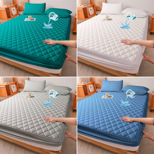 Waterproof Mattress Protector with Side Storage Pocket, Diamond Quilted Deep Pocket Mattress Cover – Breathable Cooling Mattress Pad, Soft Noiseless Bed Protector for Twin Full Queen King, Multiple Colors