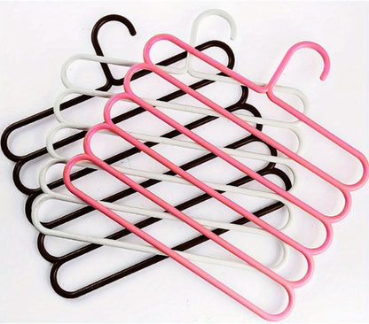 Pants Hangers 5 Pack 5-Layer Non-Slip Space Saving Closet Organizer Hanger Rack for Clothes Pants Jeans Scarves Ties Wardrobe Laundry Room 4 Colors