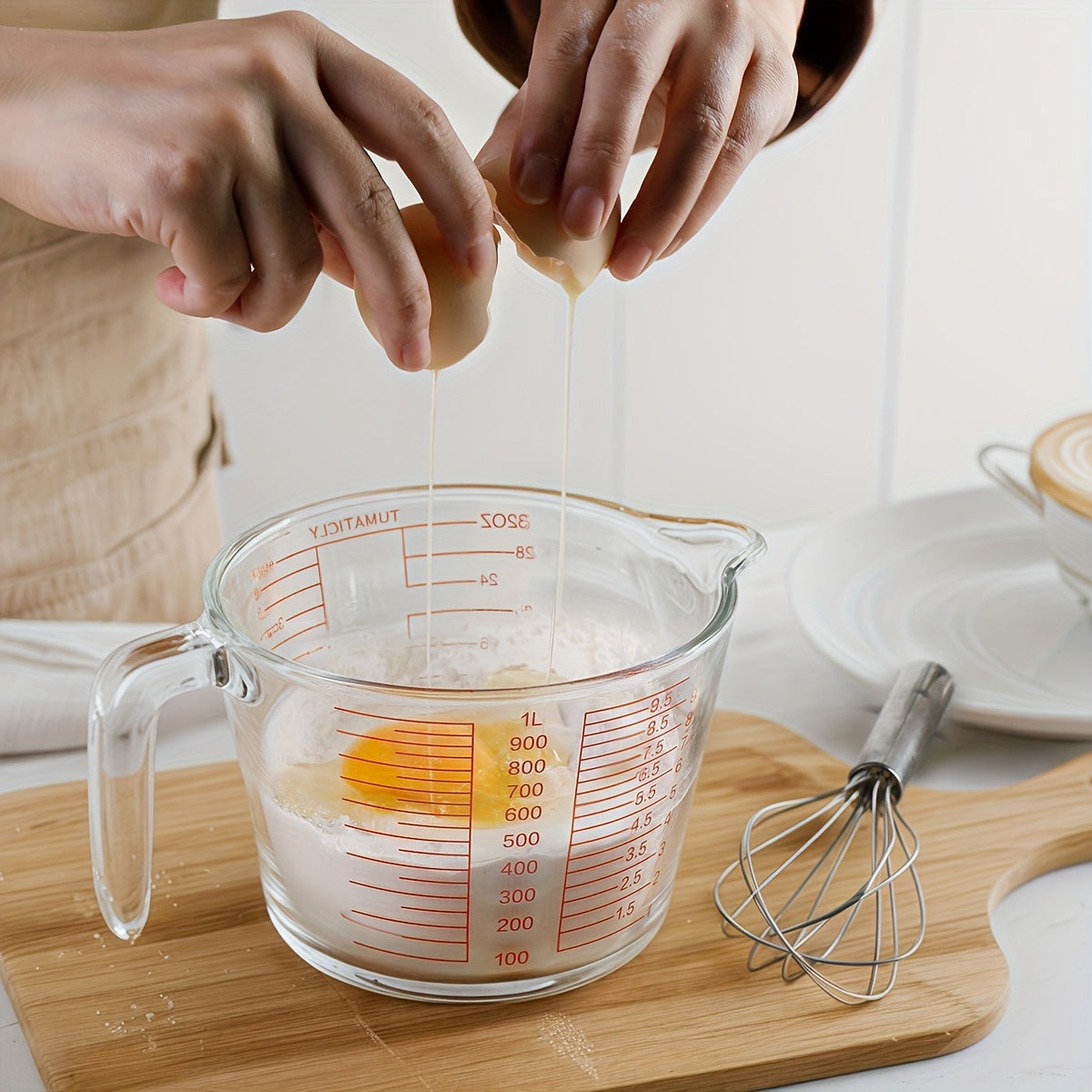 Glass Measuring Cups Set Tempered Glass with Ergonomic Handle Dishwasher Microwave Freezer Oven Safe – 11.83oz 16.91oz 33.81oz Transparent Kitchen Measuring Set 1 or 3 Piece