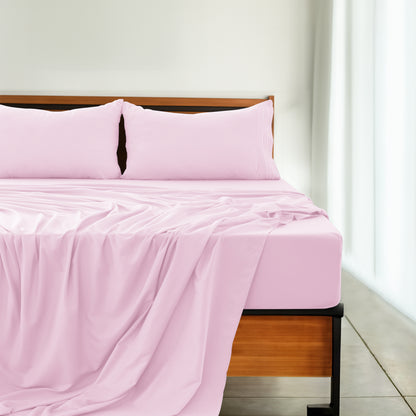 Soft Microfiber Bed Sheet Set 4-Piece 1800 Series 16 Inch Deep Pocket Hotel Luxury Cooling Sheets with Embroidered Pillowcases, Fade & Shrink Resistant, Twin to Cal King, 20 Colors