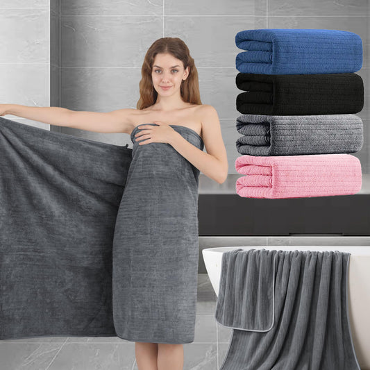 Bath Towel Set 4 Pack Extra Large 35x70 Inch - Premium Microfiber Oversized Bath Sheet, Ultra Soft Fluffy Highly Absorbent Quick Dry Shower Towels for Bathroom Hotel Spa - 5 Colors