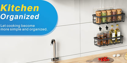 5-Pack Adhesive Shower Caddy Organizer – No Drilling Rustproof Stainless Steel Shower Shelves with Soap Holder, Wall Mounted Bathroom Storage Rack for Renters Family Apartment, Random Colors