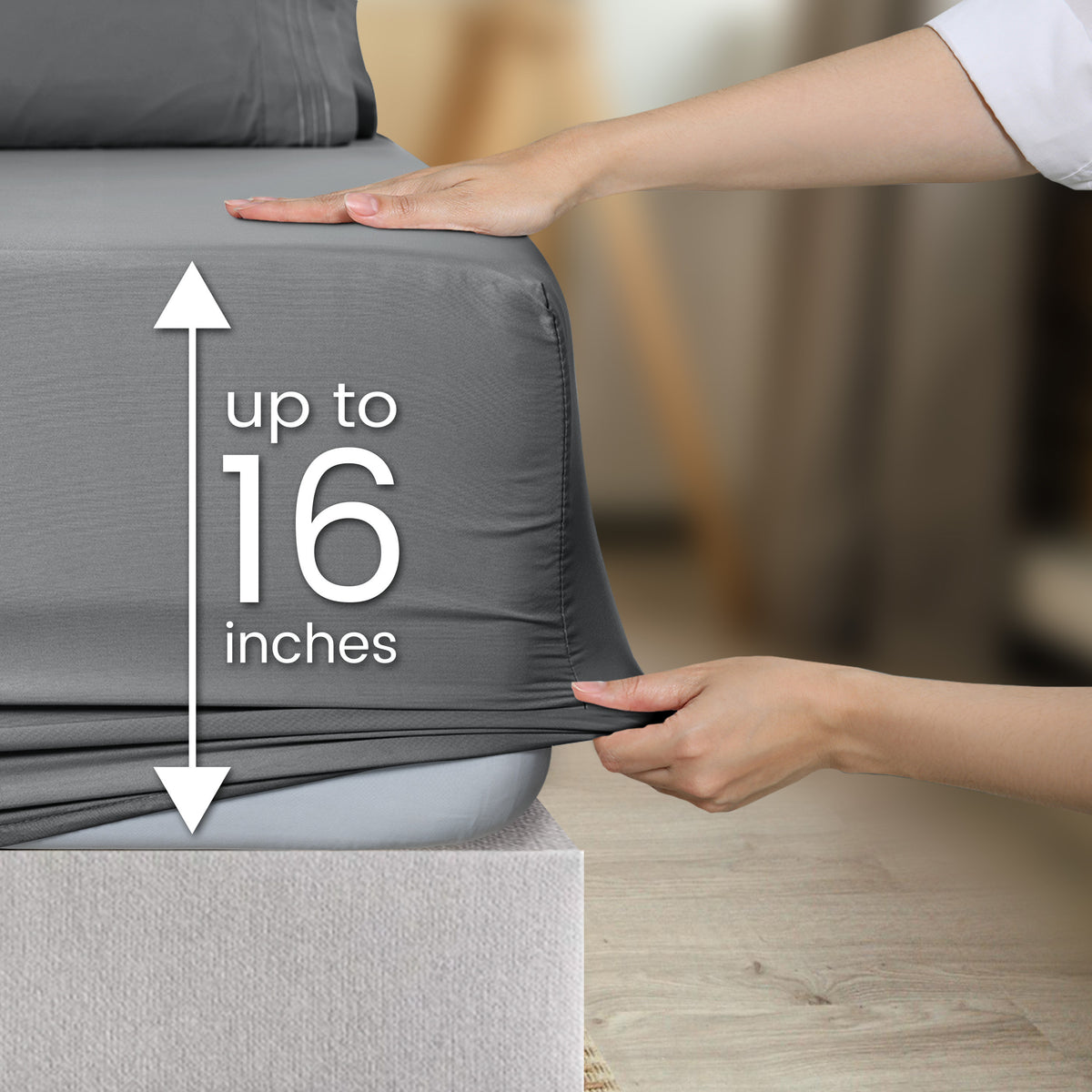 1800 Series Bed Sheets Set 4 Pieces – Brushed Microfiber Deep Pocket Sheet Set with Pillowcases, Cooling & Breathable Bedding for All Seasons, Fade Resistant, Fits Mattresses Up to 16 Inches