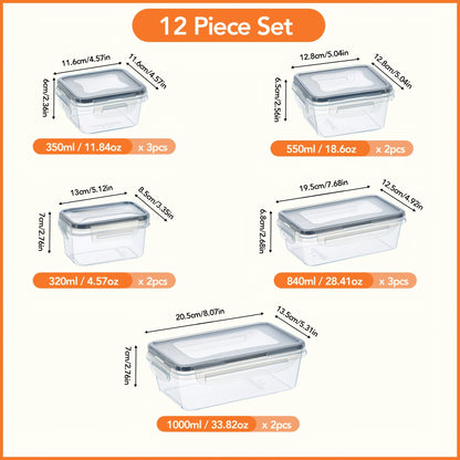 Food Storage Containers with Lids Airtight – Plastic Meal Prep Container Set for Kitchen Pantry Organization, Lunch, Picnic & Travel, BPA-Free, Comes with Labels & Marker (12/24/48 Pcs)