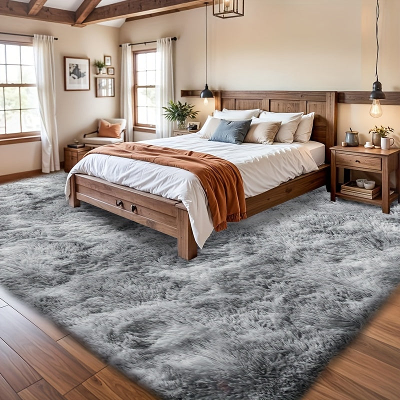 Fluffy Faux Fur Area Rug Super Soft Plush 8x10ft for Living Room Bedroom – Thickened Shaggy Rug 96x120 Inch, Ultra Soft Non-Shed Faux Fur Carpet for Bedroom Living Room Home Decor