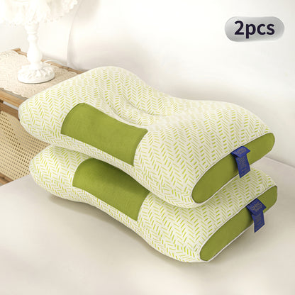 Neck Pillow Set 2 Pack Breathable Ergonomic Design with Removable Zippered Pillowcase - Relieves Shoulder Neck Pressure, 6 Colors Gray Purple Blue Green, Bedroom Travel