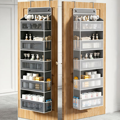 Over the Door Organizer 10-Pocket 5-Tier Hanging Storage 44LB Capacity - No Assembly Breathable Fabric Door Pocket Organizer for Bedroom Bathroom Pantry Kitchen Dorm