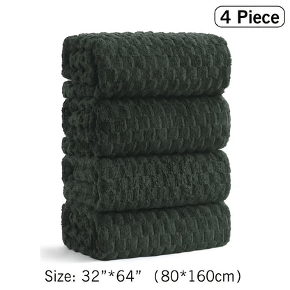 Oversized Bath Towel Set 4-Pack 800GSM Microfiber Extra Large 35"x70" – Ultra Soft Quick-Dry Spa-Grade Towels, Lint-Free, Machine Washable, Beige White Blue Gray for Home, Airbnb & Gifting