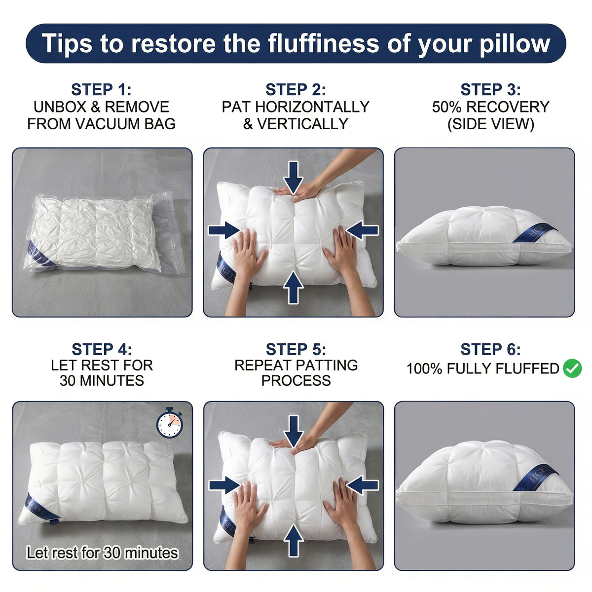 Bed Pillows 2 Pack Hotel Quality Queen King Size, Fluffy Neck Support Sleeping Pillow Set, Cooling Breathable Polyester Fill, Low-Allergen Soft Pillow for Side Back Stomach Sleepers, 6 Colors