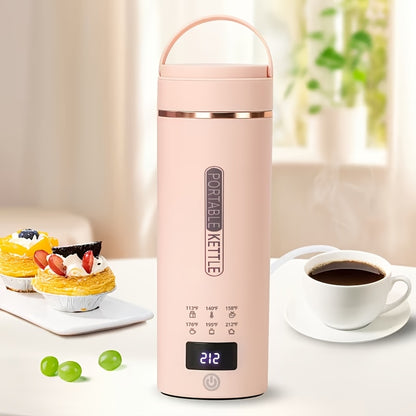 Portable Electric Kettle Travel 15.2oz 304 Stainless Steel 6 Temperature Controls Auto Shut-Off BPA Free for Coffee Tea Milk 5 Colors