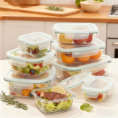 Airtight Glass Food Storage Containers Set with Lids, 16/20 Piece Meal Prep Containers Glass Airtight for Salads Fruits Vegetables Sandwiches, Microwave Oven Freezer Safe Lunch Box Picnic Outdoor