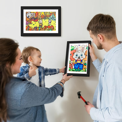 Kids Artwork Frame Front Opening Changeable 8.5x11 Children Art Display Picture Frame for Drawing Crafts Photos Holds 130 Pieces Wood Black White 1 2 4 8 Pack