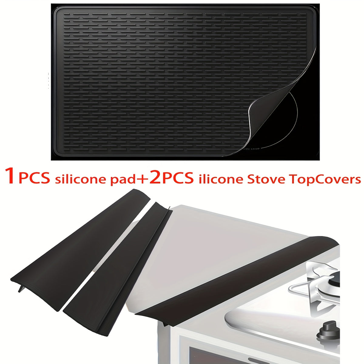 Silicone Stove Top Cover Mat 28x20 Inch Heat-Resistant Cooktop Protector 1/2pcs – Scratch-Resistant Glass Cooktop Guard & Dish Drying Mat for Gas Electric Stoves, Kitchen Counter Protector