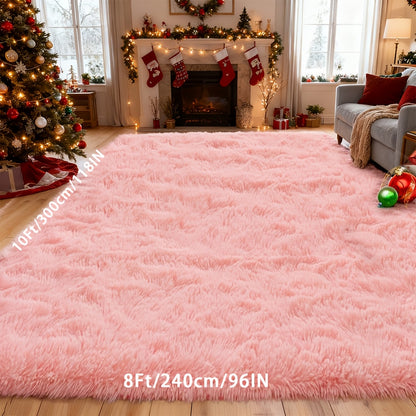Machine Washable Shag Rug Super Soft Thick Plush Non-Slip Fluffy Carpet for Bedroom Living Room Study Dorm - 3x5 5x7 6x9 8x10 Ft - White Pink Gray Blue Green Black Home Decor Christmas Gift