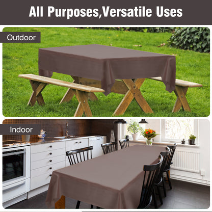 Disposable Plastic Tablecloth 12-Pack – Heavy Duty Table Cover for Parties, 84" Round & 54"x108" Rectangle, 22 Colors for Kitchen Dining Outdoor Events