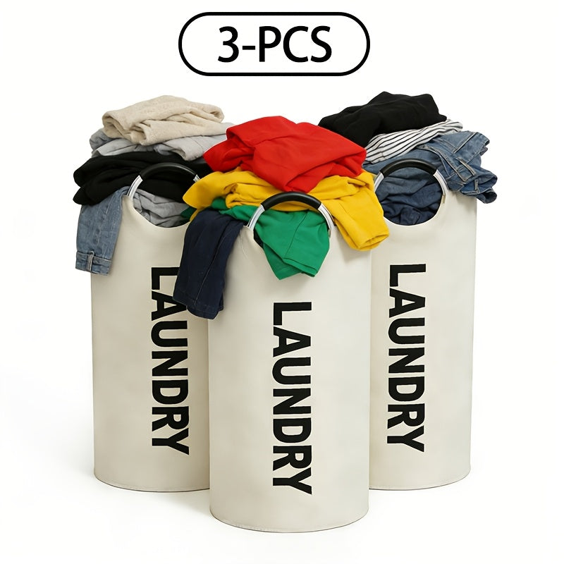 Foldable Laundry Basket with Handles Large Oxford Cloth Collapsible Hamper 3 Pack 4 Pack for Bedroom Bathroom Dorm Laundry Room Dirty Clothes Storage