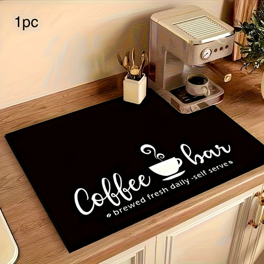 Coffee Bar Mat Absorbent Dish Drying Mat Bohemian Kitchen Counter Mat - Multiple Sizes for Coffee Machine Espresso Station Accessories Home Decor