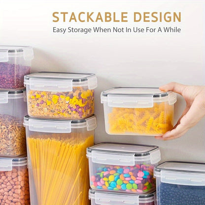 Airtight Food Storage Containers Set with Flip-Top Lids, Labels & Marker – BPA-Free Plastic Kitchen Pantry Organizer for Meal Prep, Travel & Outdoor Picnics (6 to 42 Jars + Lids)