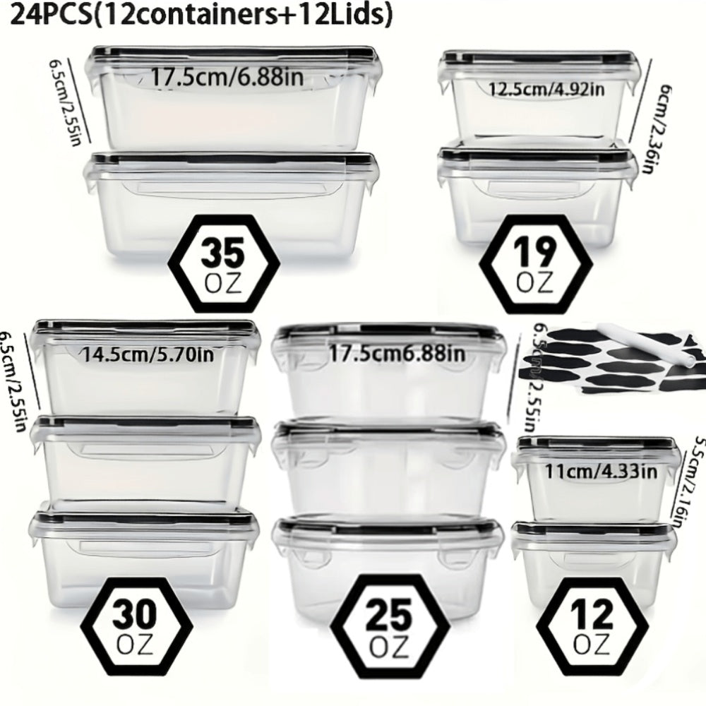 Food Storage Containers with Lids Set – Stackable Meal Prep Containers, Leakproof, Microwave & Freezer Safe, BPA-Free Plastic, 12/24/48/50 Piece Sets for Leftovers, Fruits & Vegetables
