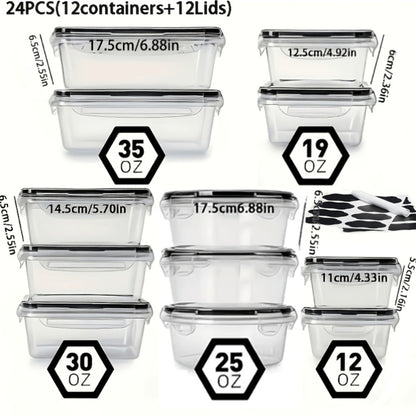 Food Storage Containers with Lids Set – Stackable Meal Prep Containers, Leakproof, Microwave & Freezer Safe, BPA-Free Plastic, 12/24/48/50 Piece Sets for Leftovers, Fruits & Vegetables