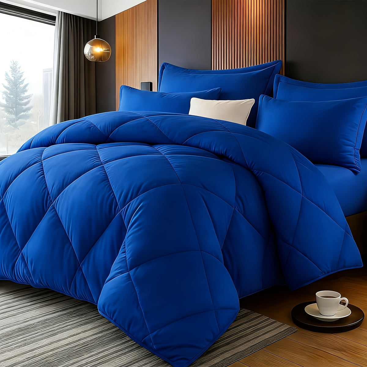 Bedding Comforter Set 30+ Colors All Season – Diamond Quilted Down Alternative Comforter with Pillowcases, Soft Lightweight Breathable Microfiber Fill, Twin Queen King, 2/3 Piece Bed Set for Bedroom Guest Room Dorm
