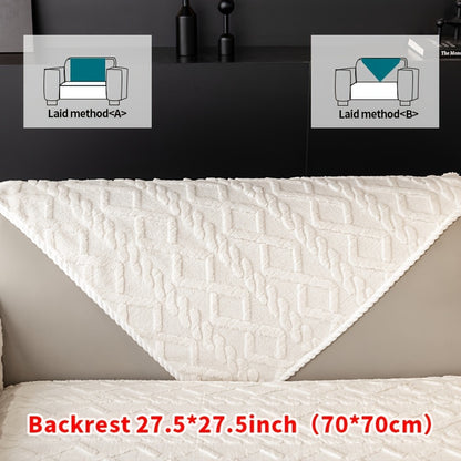 Sofa Cover Plush Couch Protector | Shu Velveteen Jacquard Knit Fabric Slipcover, Machine Washable Anti-Slip, Separate Seating for Living Room Bedroom Office, Modern Style Home Decor