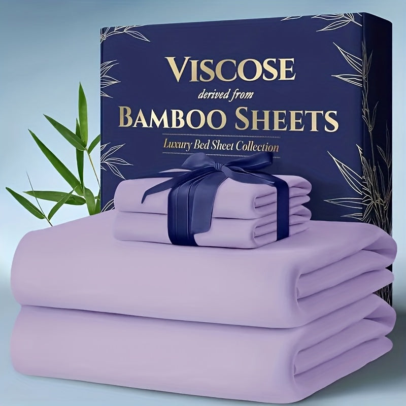 Bamboo Cooling Bed Sheet Set 6-Piece – Ultra-Soft Deep Pocket Fitted Sheet for Hot Sleepers Double-Stitched Machine Washable Twin Full Queen King in 7 Colors