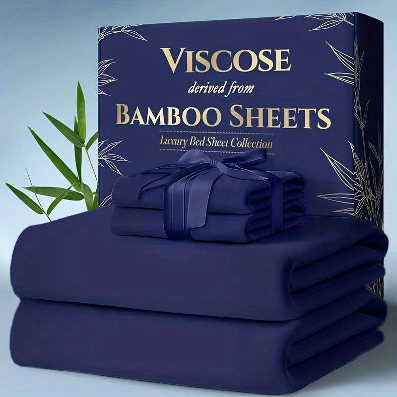 Bamboo Cooling Bed Sheet Set 6-Piece – Ultra-Soft Deep Pocket Fitted Sheet for Hot Sleepers Double-Stitched Machine Washable Twin Full Queen King in 7 Colors