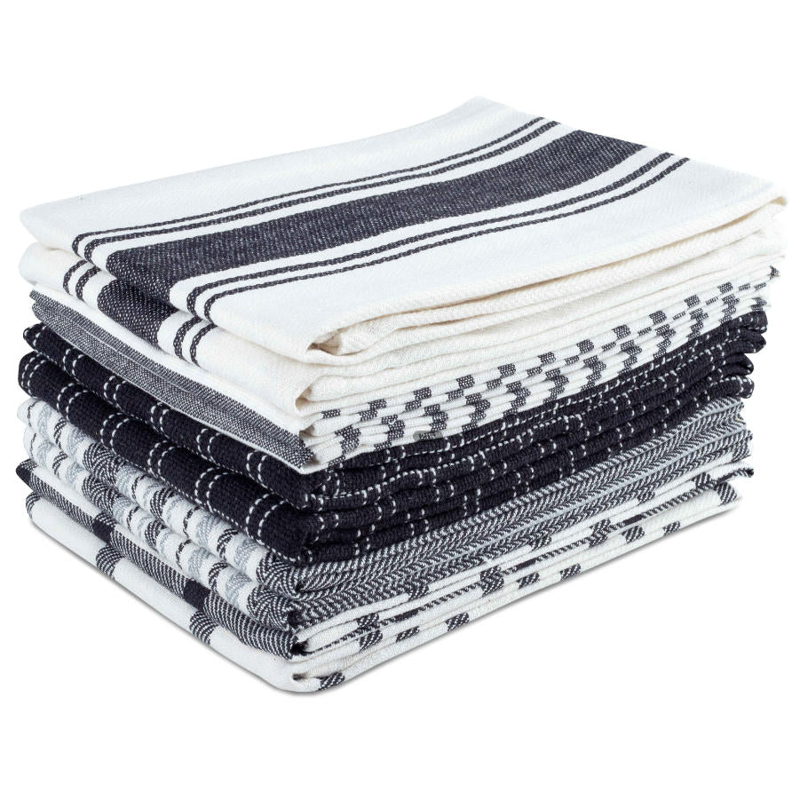100% Cotton Kitchen Towels 10 Pack – Flat Weave Absorbent Dish Towels in Assorted Colors, Reusable Cloth Towels for Cooking, Cleaning & Drying Hands – Holiday & Everyday Kitchen Essential