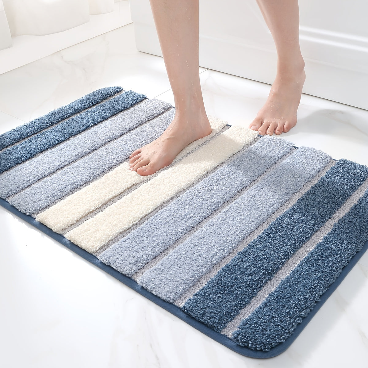 Extra Thick Chenille Bath Rug Non-Slip Absorbent Luxury Bathroom Mat – Soft Plush Pile, Machine Washable, Multiple Colors & Sizes for Bathroom Decor