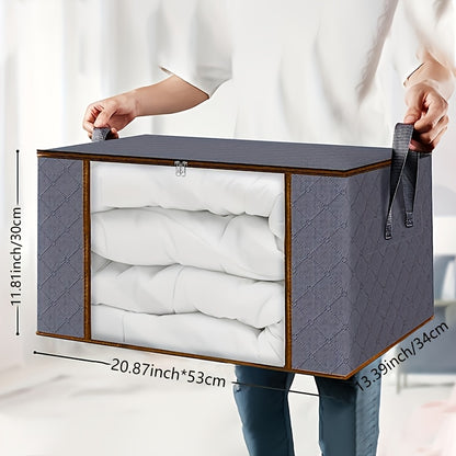 Extra Large Storage Bags with Zipper 6 Pack – Heavy Duty Non-Woven Fabric Closet Organizer Bags for Quilts, Blankets, Clothes & Sweaters, Seasonal Storage, Portable Rectangular Design