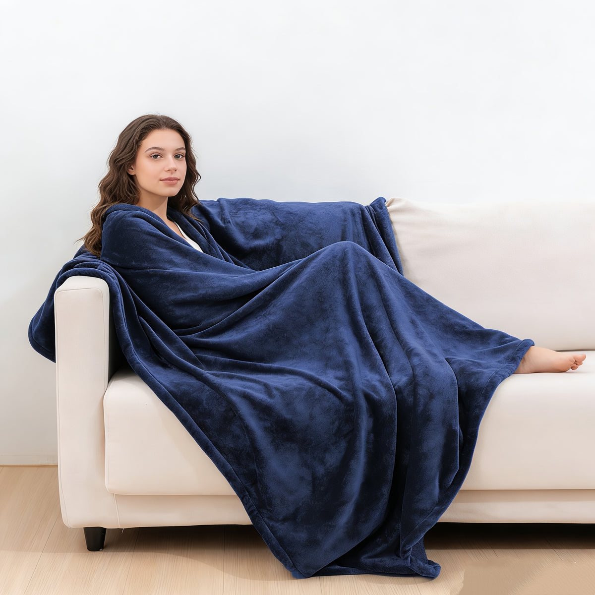 Faux Rabbit Fur Throw Blanket - Ultra Soft Plush Fleece Blanket for Bed Couch Sofa, Warm Fuzzy Blanket in Multiple Colors & Sizes, Throw Twin Queen King, Cozy Bedroom Living Room Blanket