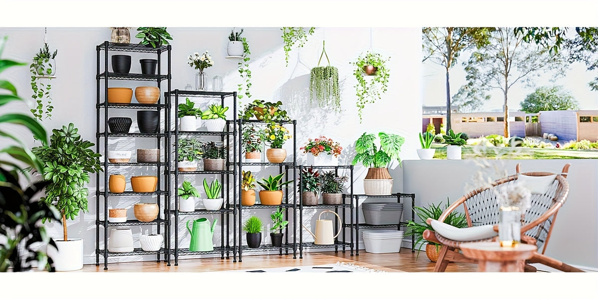 Heavy Duty Wire Shelving Unit 3/4/5 Tier Steel Storage Rack 1000-2000 lbs Capacity, Adjustable Metal Utility Shelf for Garage Kitchen Office Bathroom, No-Tool Assembly Baker's Rack Organizer Chrome Black